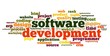 Software development concept in tag cloud