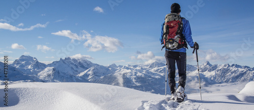Photo: Schneeschuhwanderung in den Alpen Schneeschuhwanderung in den Alpen