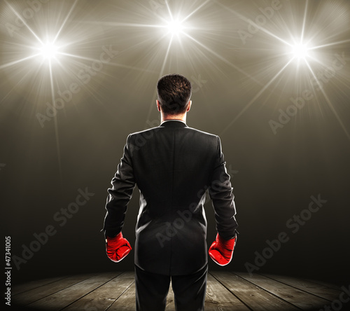 Photo: man with boxing gloves man with boxing gloves