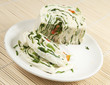 Photo: White cheese (brynza) roll with vegetables White cheese (brynza) roll with vegetables