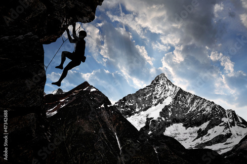 Photo: climbers in the Swiss Alps climbers in the Swiss Alps