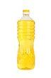 Bottle of sunflower oil isolated on white background