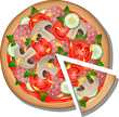 Vector: Pizza over white Pizza over white