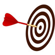 Vector dart hitting a target