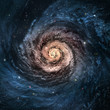 Incredibly beautiful spiral galaxy somewhere in deep space
