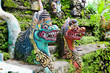 Traditional balinese monster secure the gate of temple
