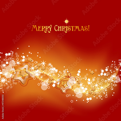 Vector: Gold and red Christmas background, light waves and stars vector Gold and red Christmas background, light waves and stars vector