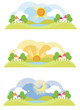 3 natural landscape on various time of the day