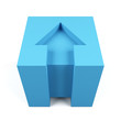 3d cube with red arrow