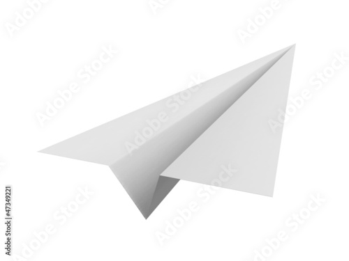 Illustration: Paper airplane on white background Paper airplane on white background