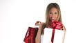 beautiful girl smiling happy for gifts and Christmas shopping