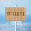 wooden board - welcome