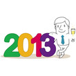 Geschäftsmann, 2013, Sektglas, Silvester, Neujahr