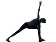 woman exercising stretching triangle pose yoga