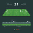 Soccer field with set of infographic elements