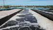 Water recycling tanks on sewage treatment station