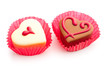 Valentine chocolates isolated on white