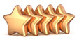 Five gold stars golden 5 star service award success decoration
