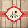 illustration of vintage retro frame with restaurant menu design