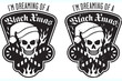 Black Christmas skull and crossed candy canes emblem