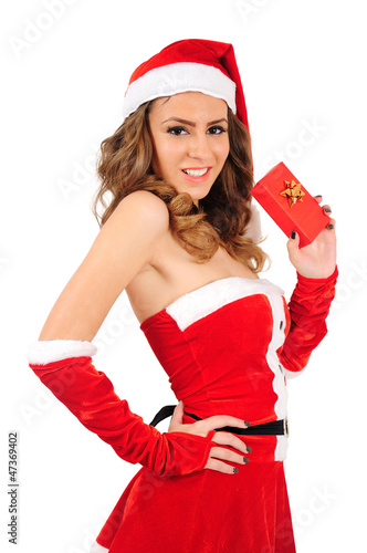 Photo: Isolated young christmas woman Isolated young christmas woman