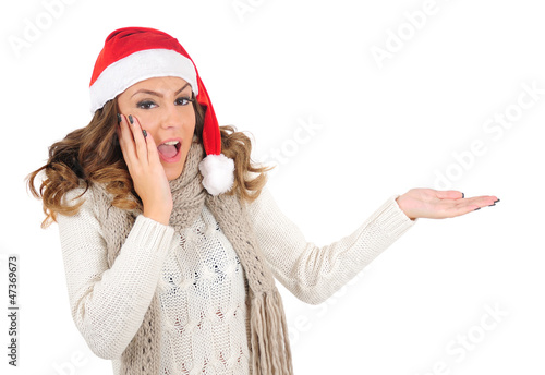 Photo: Isolated young christmas girl Isolated young christmas girl