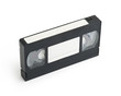 old VHS Video Cassette tape isolated with blank tag
