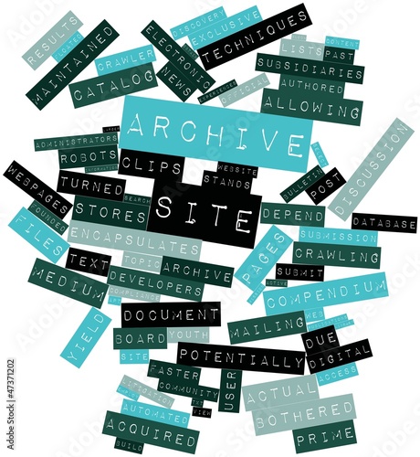 Illustration: Word cloud for Archive site Word cloud for Archive site