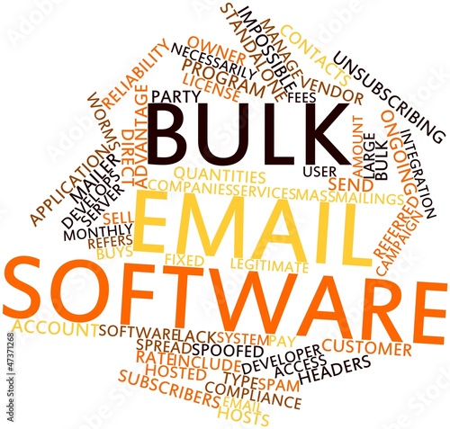 Illustration: Word cloud for Bulk email software Word cloud for Bulk email software