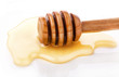Wooden honey dipper and Honey