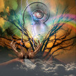 Surreal artistic image with time spiral