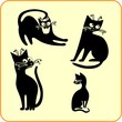 Vektor: Black cats - vector set. Vinyl-ready EPS. Black cats - vector set. Vinyl-ready EPS.