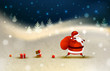 Santa Claus on the Winter landscape