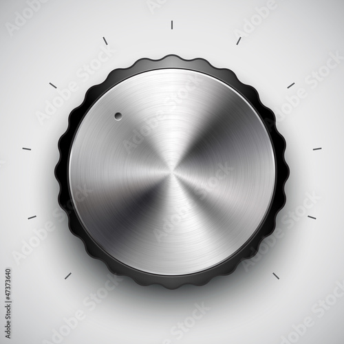Vector: Technology volume button with metal texture for interfaces Technology volume button with metal texture for interfaces