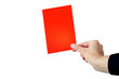 Hand showing red card