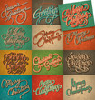Christmas vintage cards set (vector)