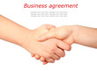 hand symbol, handshake & text
