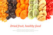 Dried fruits assortment & text