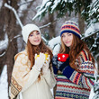 Attractive young woman in wintertime outdoor