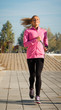 young girl jogging