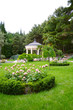 White stone gazebo in the park