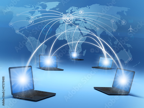 Illustration: Computer global connection Computer global connection