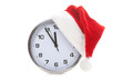 Photo: clock with christmas santa hat clock with christmas santa hat