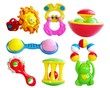 Set of baby's rattles