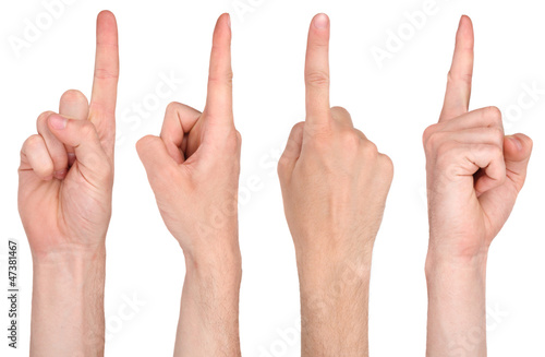 Photo: finger pointing from four different angle finger pointing from four different angle