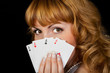 Photo: Young lucky gambler with cards Young lucky gambler with cards