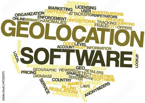 Illustration: Word cloud for Geolocation software Word cloud for Geolocation software