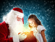 portrait of santa claus with a girl