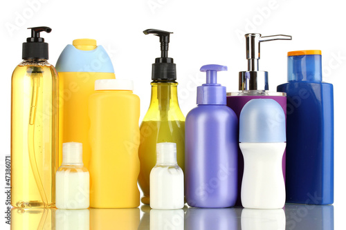 Photo: A lot of different cosmetic products for personal care isolated A lot of different cosmetic products for personal care isolated