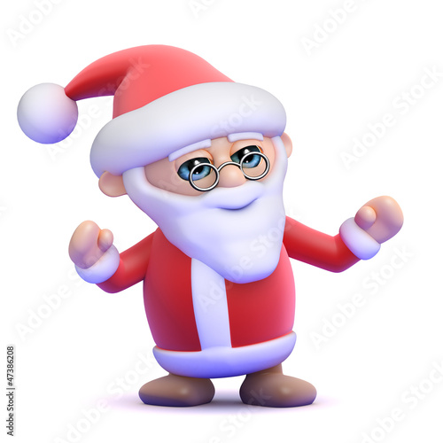 Illustration: Santa gestures to the left Santa gestures to the left